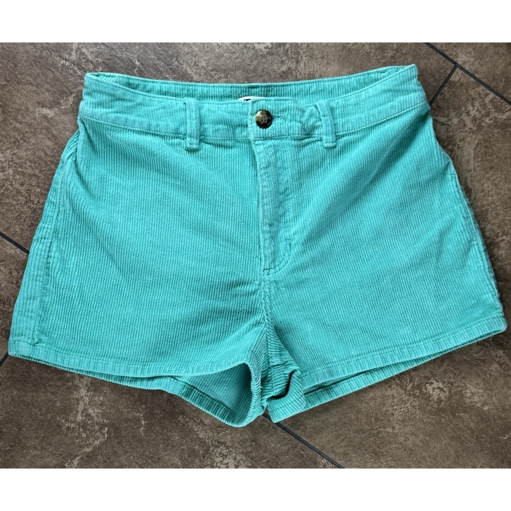 Billabong Turquoise High Rise Corduroy Shorts Women's Size 30 Casual Comfort